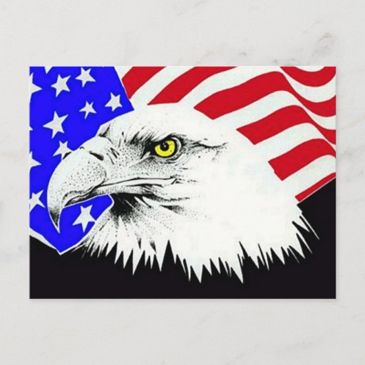 Carte postale Bald Eagle et American Flag (Devant)