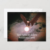 Carte Postale Bald Eagle Full Moon Fantasy Personalized  (Devant / Derrière)