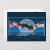 Carte Postale BALD EAGLE & US FLAG Patriot Series (Devant / Derrière)
