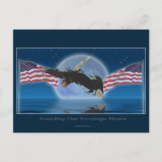 Carte Postale BALD EAGLE & US FLAG Patriot Series (Devant)
