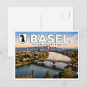 Carte Postale Bâle - Suisse - Rhin (Devant / Derrière)