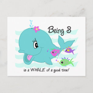 Carte Postale Baleine 3e anniversaire