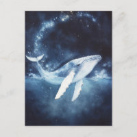 Baleine à bosse blanche Ciel étoilé Galaxie Océan