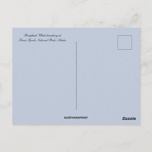 Carte Postale Baleine à bosse Parc national Kenai Fjords Alaska (Dos)