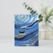 Carte Postale Baleine avec bateau (Debout devant)