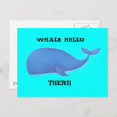 Carte Postale baleine, BALEINE BONJOUR, LÀ ! (Devant / Derrière)