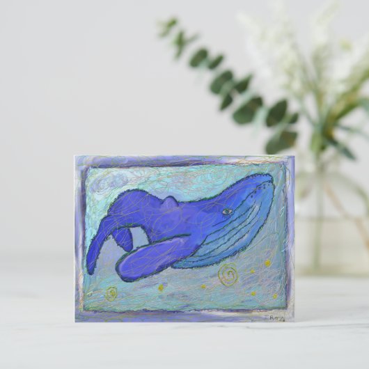 Carte Postale Baleine bleue (Debout devant)