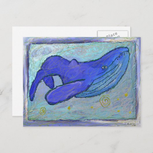Carte Postale Baleine bleue (Devant / Derrière)