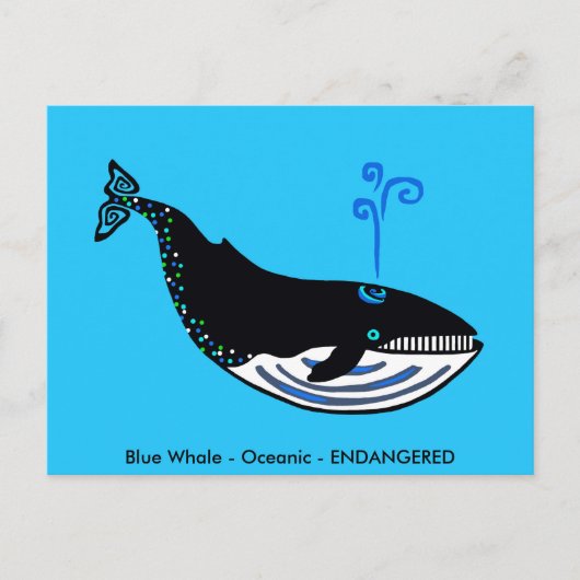 Carte Postale BALEINE Bleue - Conservation - Écologie - Nature (Devant)