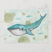 Carte Postale Baleine bleue douce (Devant)