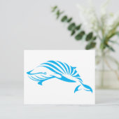 Carte Postale Baleine bleue en style Dessin de souhait (Debout devant)