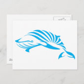 Carte Postale Baleine bleue en style Dessin de souhait (Devant / Derrière)