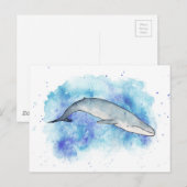 Carte Postale Baleine bleue profonde (Devant / Derrière)