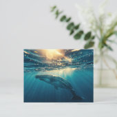 Carte Postale Baleine bleue sous l'eau (Debout devant)