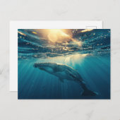 Carte Postale Baleine bleue sous l'eau (Devant / Derrière)