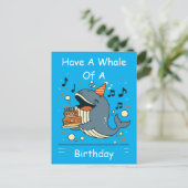 Carte Postale Baleine d'anniversaire chantante (Debout devant)