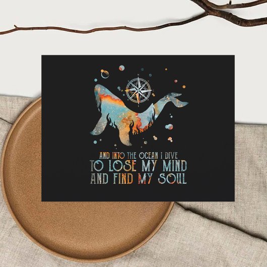 Carte Postale Baleine Dans L'Océan Je Plonge Pour Perdre Mon Esp