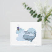 Carte Postale Baleine de Sperm et bol de Petunias (Debout devant)