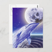 Carte Postale Baleine et lune (Devant / Derrière)