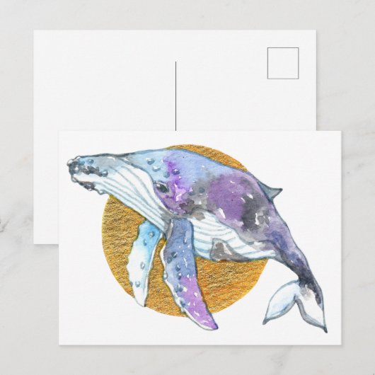 Carte Postale Baleine Fly (Devant / Derrière)