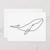 Carte Postale Baleine, illustration d'art en ligne (Devant / Derrière)