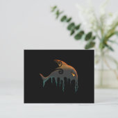 Carte Postale baleine noire Halloween (Debout devant)