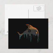 Carte Postale baleine noire Halloween (Devant / Derrière)