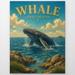 Carte Postale Baleine Profonde Océan Aquarelle GeoSaga