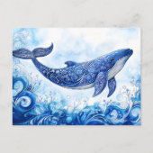 Carte Postale Baleine Tribale Esprit de l'Océan (Devant)