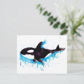 Carte Postale Baleine tueuse aquarelle (Debout devant)