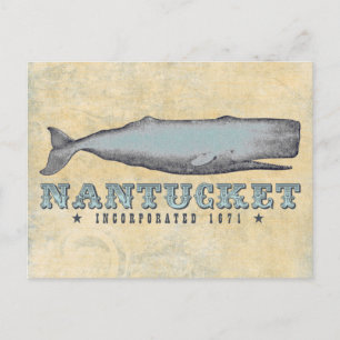 Carte Postale Baleine Vintage Nantucket Massachusetts Inc 1671