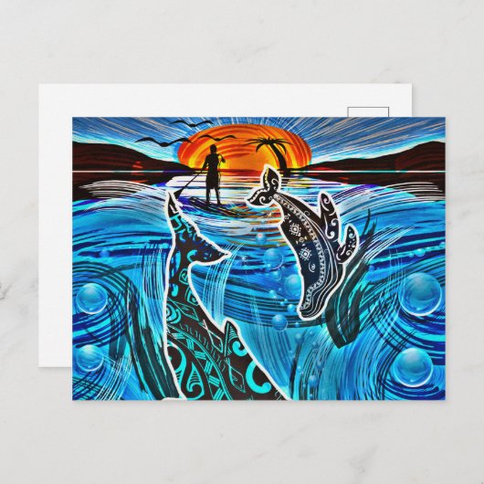 Carte Postale Baleines (Devant / Derrière)