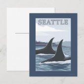 Carte Postale Baleines #1 - Seattle, Washington d'orque (Devant / Derrière)