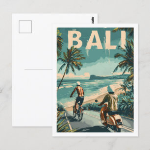 Carte Postale Bali Beach Indonésie Vintage Lieu de voyage célèbr