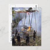 Carte Postale Bali, cérémonie funéraire balinaise (Devant / Derrière)