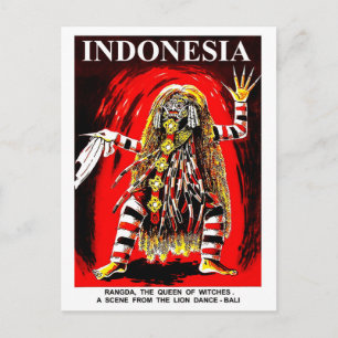 Carte Postale Bali, Indonésie. Rangda, la reine des sorcières.