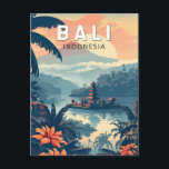 Carte Postale Bali Indonésie Travel Art Vintage<br><div class="desc">Conception de voyage vectorielle rétro Bali. Bali est une île du sud-est asiatique réputée pour ses plages,  ses temples et sa culture. Elle abrite également la vie marine,  des parcs safaris et des oeuvres d'art.</div>