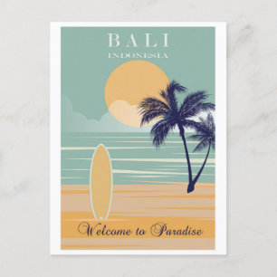 Carte Postale Bali Indonésie Vintage Beach Travel