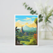 Carte Postale Bali Indonésie voyage Vintage illustration (Debout devant)