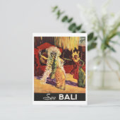 Carte Postale Bali, masque traditionnel, danse, voyage vintage (Debout devant)