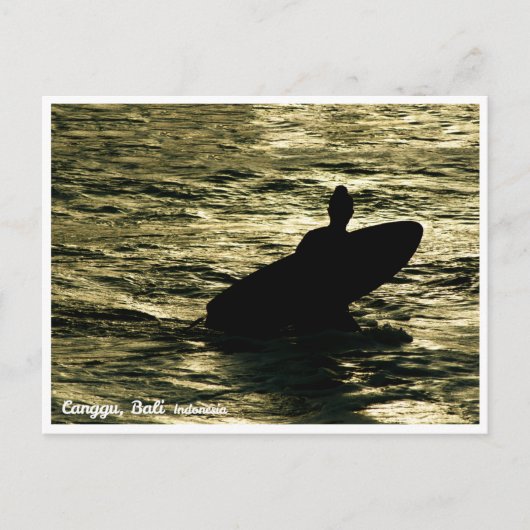 Carte Postale Bali Sunset Surfing – Art Postcard (Devant)