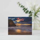 Carte Postale Bali Tropical Golden Sunset Sea Beach Échap (Debout devant)