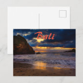 Carte Postale Bali Tropical Golden Sunset Sea Beach Échap (Devant / Derrière)
