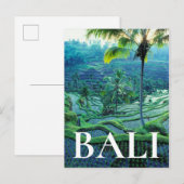Carte Postale Bali | Vue d'ensemble des rizières (Devant / Derrière)