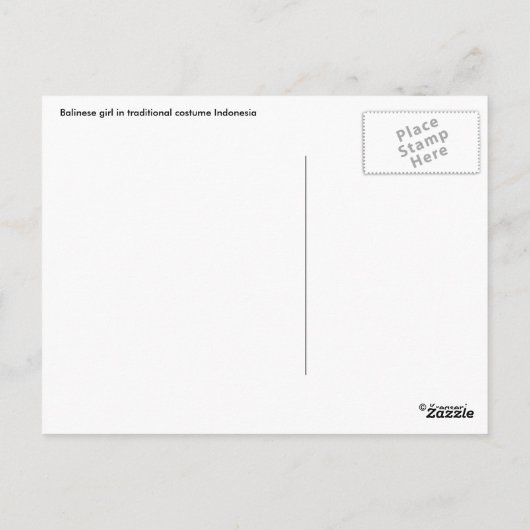 Carte Postale Balinaise (Dos)