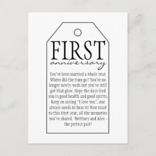 Carte Postale Balise cadeau pour bouteille de vin - Premier anni