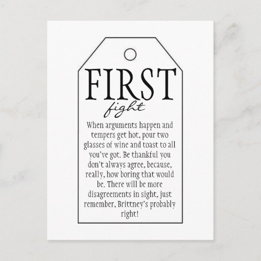 Carte Postale Balise cadeau pour bouteille de vin - Premier comb (Devant)