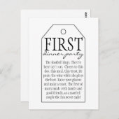 Carte Postale Balise cadeau pour bouteille de vin - Premier dîne (Devant / Derrière)