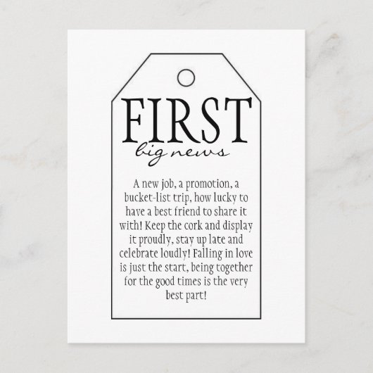 Carte Postale Balise cadeau pour bouteille de vin - Première gra (Devant)