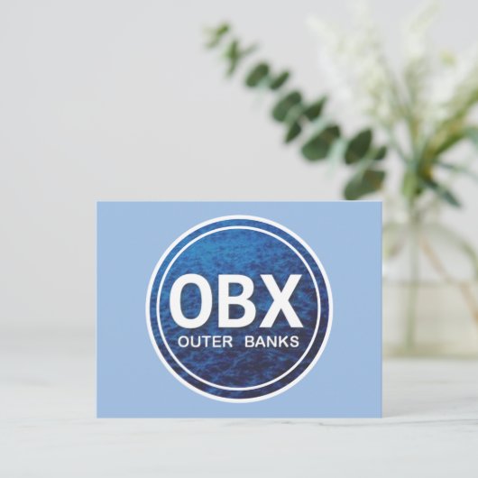 Carte postale Balise de plage OBX Outer Banks (Debout devant)